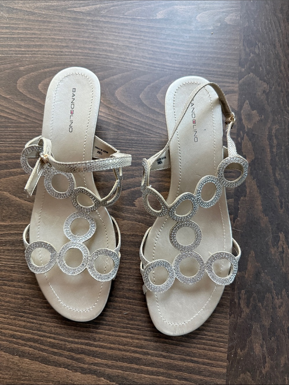 Bandolino Silver-Tone Circle Embellished Sandals